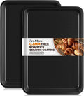 2 Pack Jelly Roll Pan 15.3” x 11.3” Cookie Sheets for Baking 0.8mm Thick Non Stick Baking Sheets for Oven Heavy Duty Baking Trays