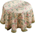 patdrea Vintage French Linen Tablecloth,Round,Diameter 55"-Cecilia A