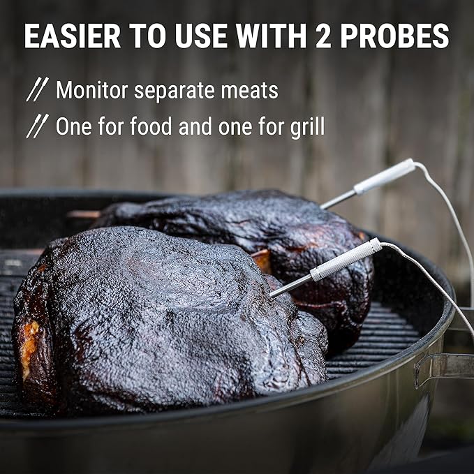 TempPro TempSync 650 ft Bluetooth Meat Thermometer with 2 Probes for Grill