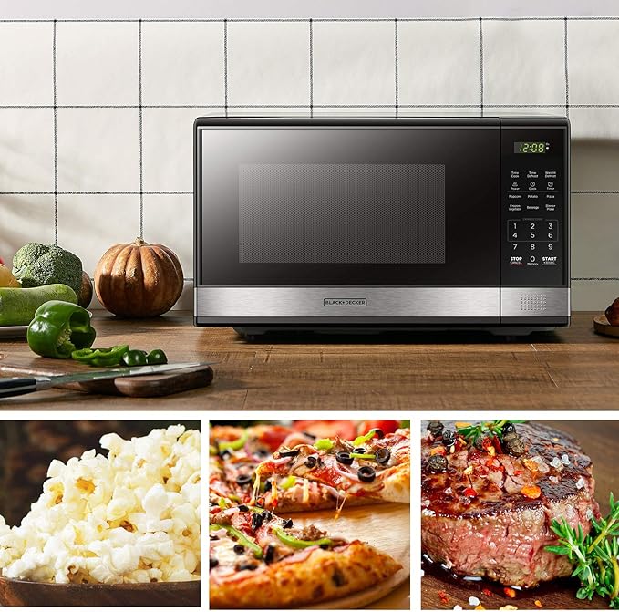 BLACK+DECKER Microwave Oven Countertop, 1.1 Cu.Ft, 1000W, Stainless Steel