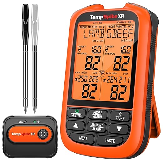 TempPro TempSpike 2000FT Wireless Meat Thermometer Digital with 2 Ultra-Thin Meat Probe, Grill Thermometer Wireless for Smoker, BBQ, Grill, Turkey Kitchent Gift for Dad Husband (Previously ThermoPro)