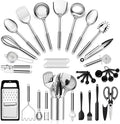 E-far Stainless Steel Cooking Utensil Set, 39-Piece Metal Kitchen Utensils