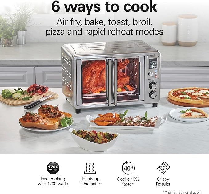 Hamilton Beach 6-in-1 XL Digital Air Fryer Toaster Oven Combo
