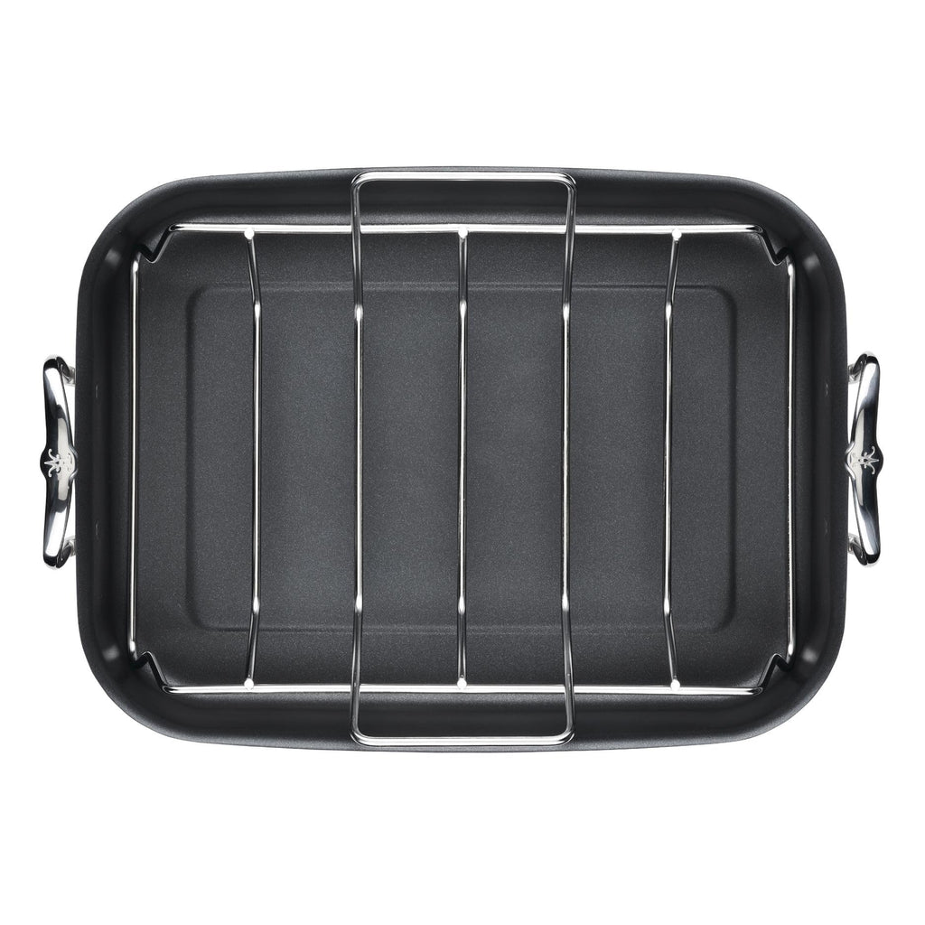 Hestan Provisions – 16.5" Classic Clad Nonstick Roasting Pan with Stainless Steel Rack