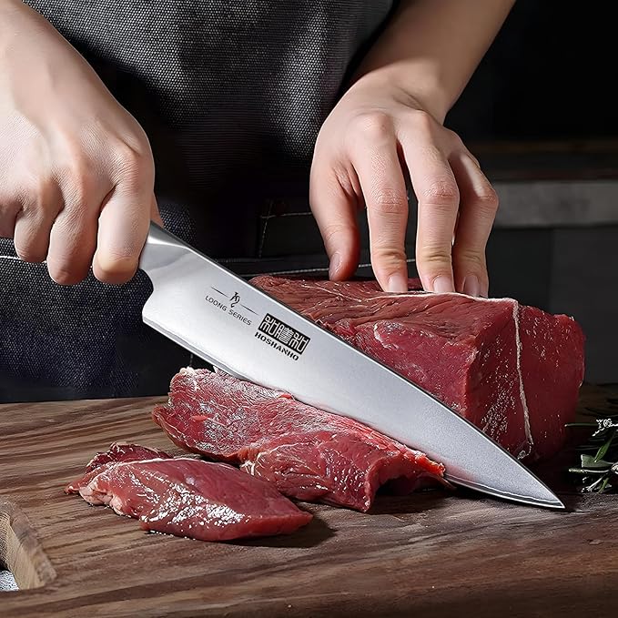 HOSHANHO 8PCS Kitchen Knife Set, Ultra Sharp Japanese Knife Sets with Block