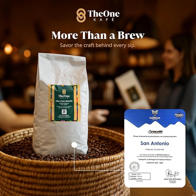 TheOne Kafé Guatemala Dark Roast Whole Bean Coffee – Organic, Single Origin, Premium Specialty Coffee, Ethically Sourced, Smooth & Rich Flavor – Fresh Roasted for Espresso, Drip, Pour Over – 5 lbs
