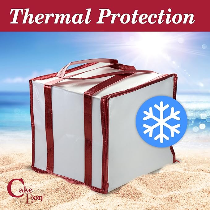 Cakebon 8" Insulated Cake Bag with Ice Pack Cooler Carrier 1Pack