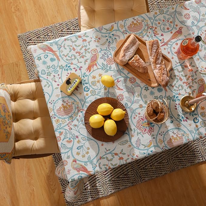 patdrea Vintage French Linen Tablecloth,Rectangular,118"x67"-Magnolia