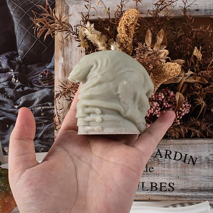 Skull & Ghost Head Molds - 3D Animal Silicone Molds for Resin Casting & Candle Making