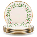Lenox Holiday Porcelain Christmas Dinner Plate Set for 6