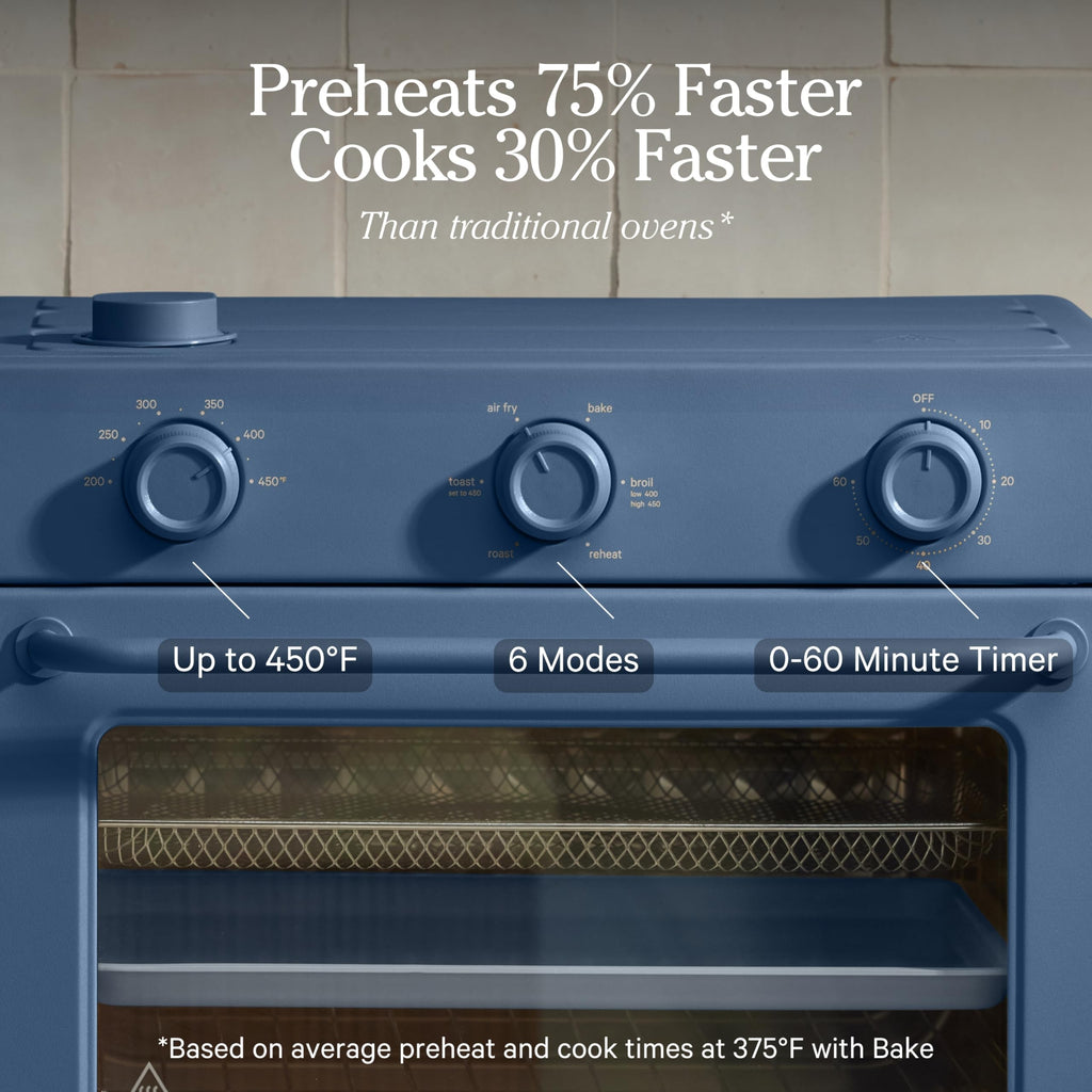 Our Place Large Wonder Oven | 6-in-1 Stainless Steel Air Fryer Toaster Oven Combo with Basket, Rack, Pan & Tray | 3-Rack, 31.7 QT, Large Capacity - Toast, Roast, Bake, Reheat, Broil & Steam | Spice