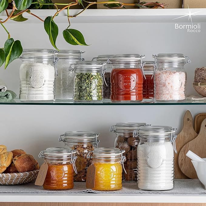 Bormioli Rocco Officina 1825 Clear Jar with Swing Top - Clear, Set of 3