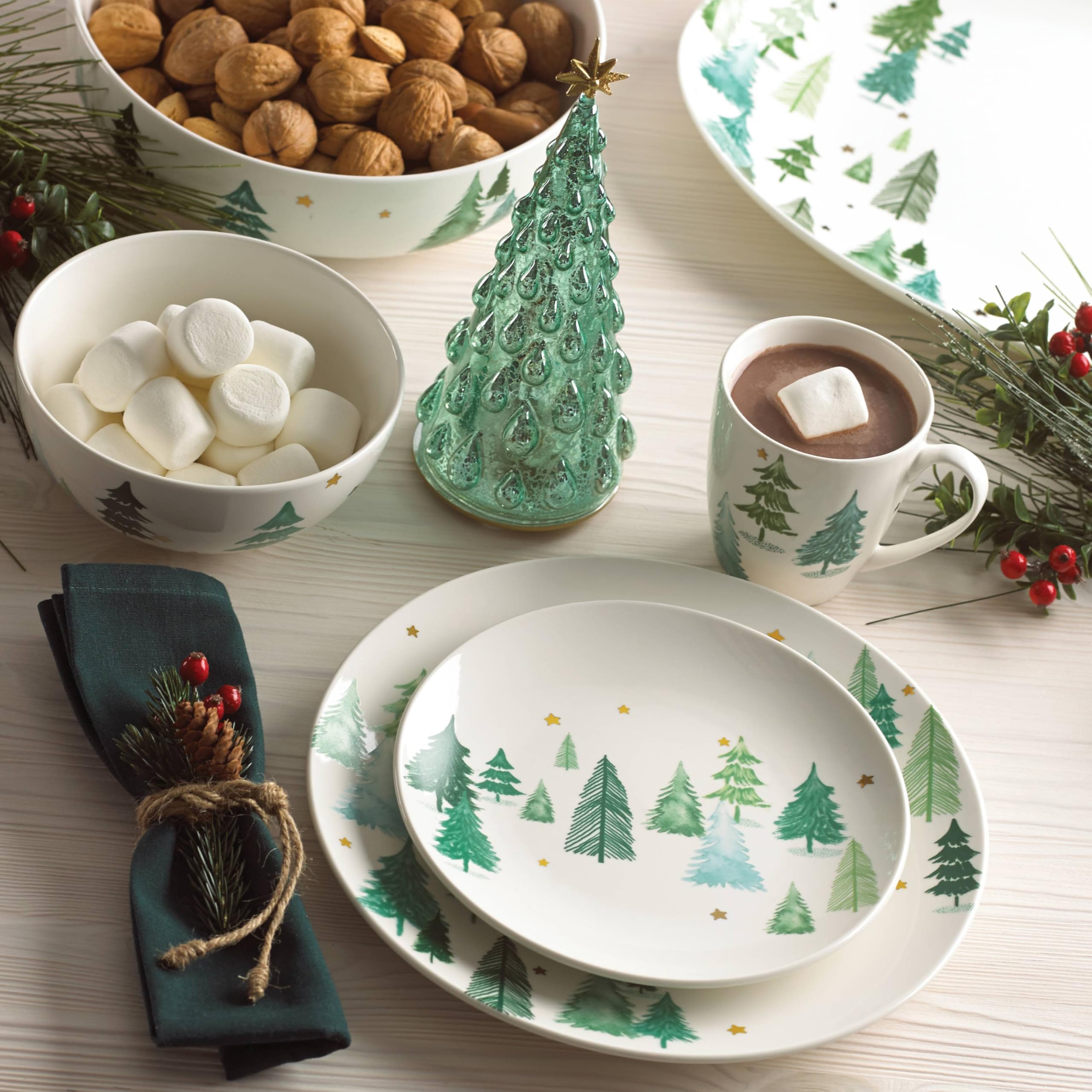 Lenox Balsam Lane Stoneware Christmas Serving Platter