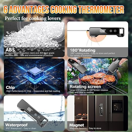 Meat Thermometer Digital Instant Read Food Thermometer for Cooking