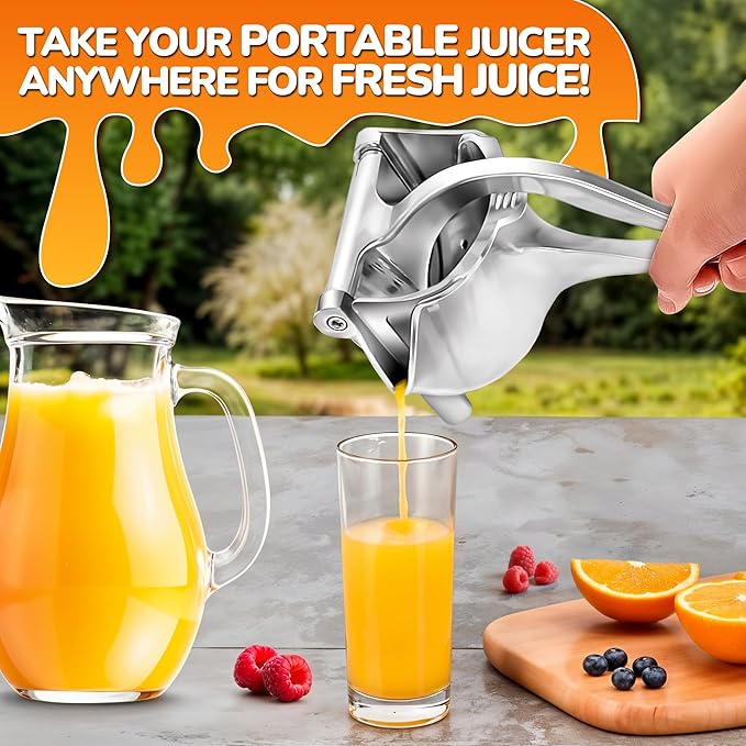 Manual Juicer Hand Press, 0.6 L, Ergonomic Handle, Aluminum Alloy