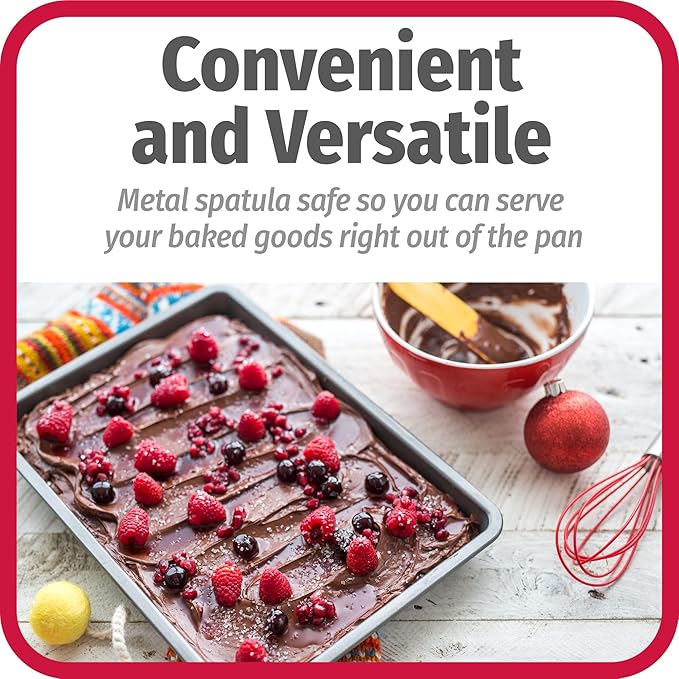 Good Cook Everyday Baking Pan with Scratch-Resistant Metal-Utensil Safe Nonstick, 7 x 11-Inch, Gray
