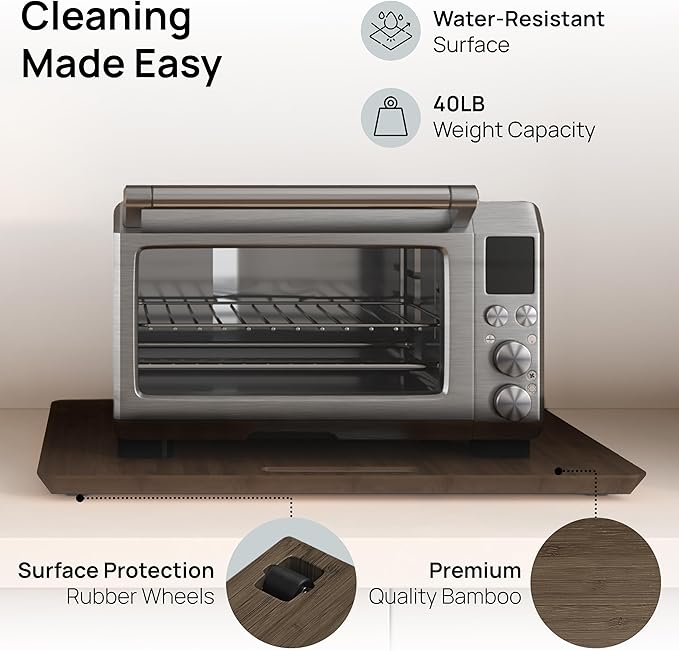 Ibyx Appliance Slider, Sliding Tray for Coffee Maker, 21 x 15 in, Brown