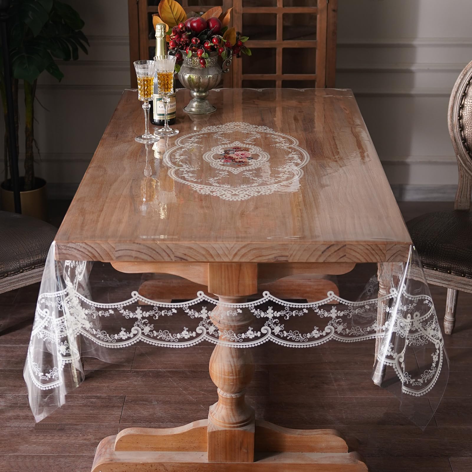 Artbloss Clear Table Cover Protector PVC Oil Proof Table Cloth, 60" x 84"