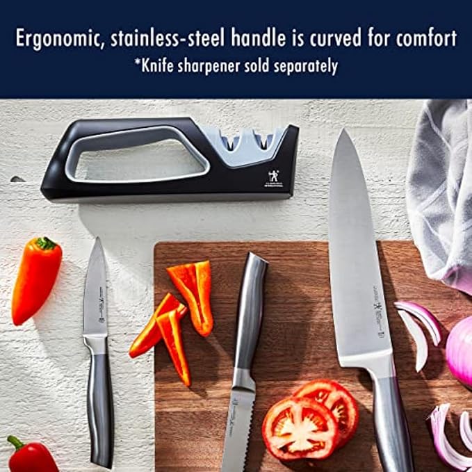 HENCKELS Graphite Razor-Sharp 13-pc Knife Set with Block, Kitchen Knife Sharpener, Chef Knife, Steak Knife, German Engineered Informed by 100+ Years of Mastery