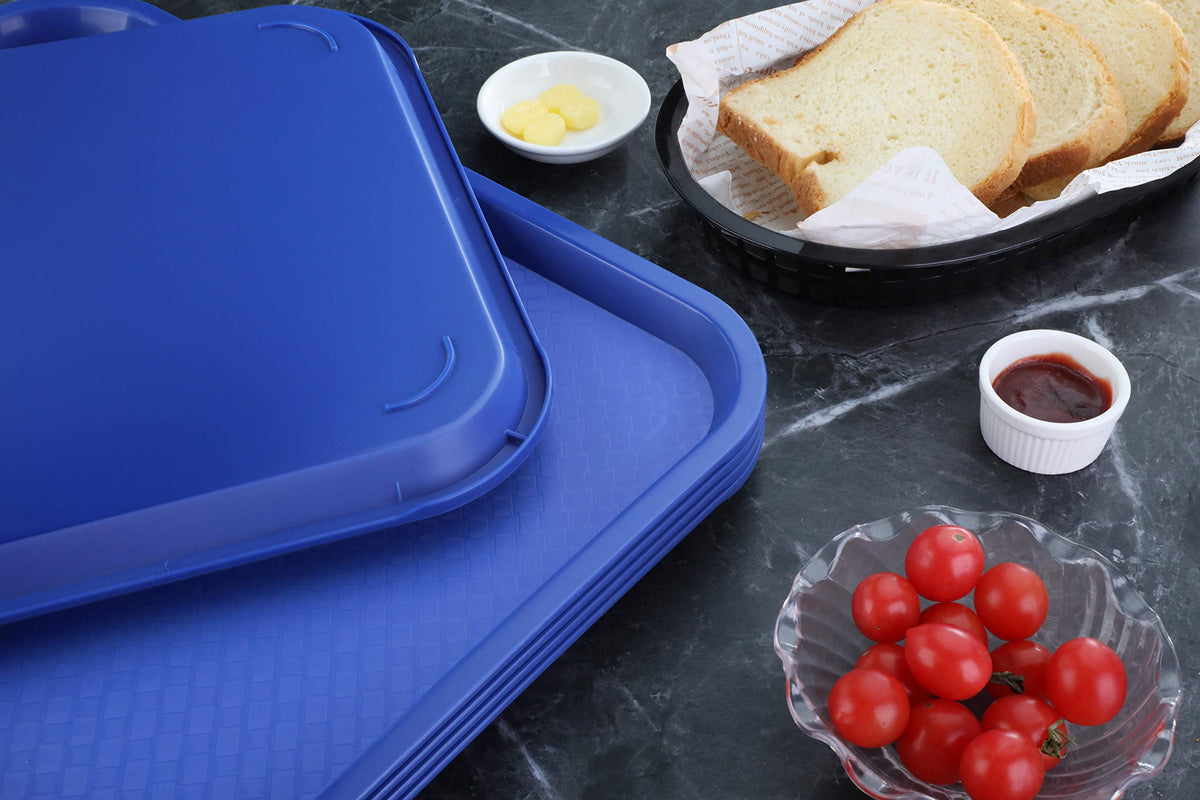 New Star Foodservice Plastic Fast Food Tray, Blue, 10 by 14-Inch