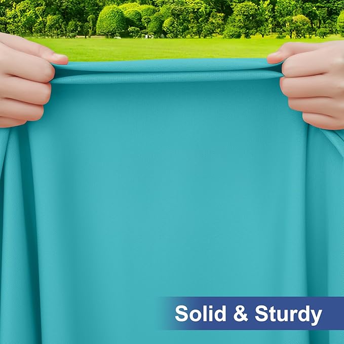 homing Rectangle Table Cloth Cover, Water-Resistant Polyester Elastic Fitted Tablecloth, Fits for 8 Foot Folding Tables, Washable Table Protector for Picnic, Camping, Outdoor (Turquoise, 30" x 96")