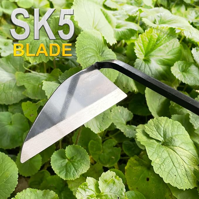 Hanpex Japanese Wide Blade Gardening Tools I Premium Quality Hand Hoes/Weeding Sickle Have Very Sharp Edge for Quick Work