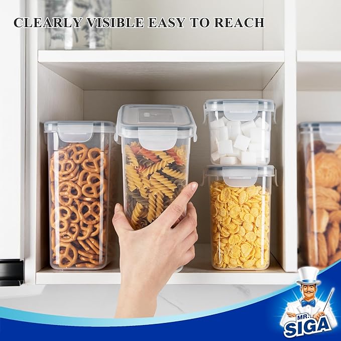 MR.SIGA 16 Pack Airtight Food Storage Container Set for Pantry Organization