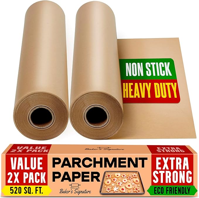 Unbleached Parchment Paper for Baking – 2-Pack 520 Sq.Ft Total
