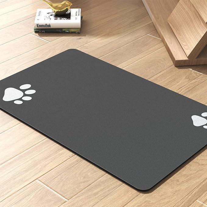 PADOOR Pet Feeding Mat-Absorbent Dog Mat for Food and Water Bowl-No Stains Easy Clean Dog Food Mat-Quick Dry Water Dispenser-Puppy Supplies Accessories