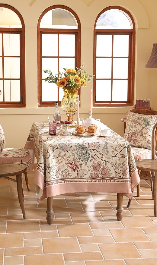 patdrea Vintage French Linen Tablecloth,Rectangular,71"x55"-Kulom A