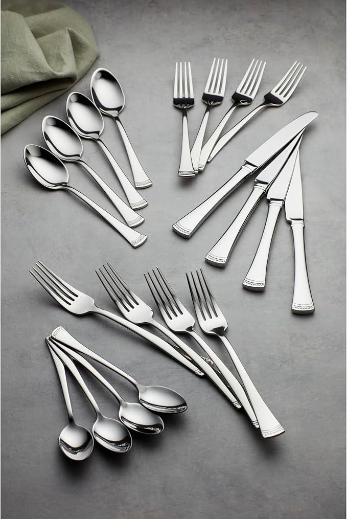 Lenox Portola Dinner Spoons Silverware Set for 4, Flatware