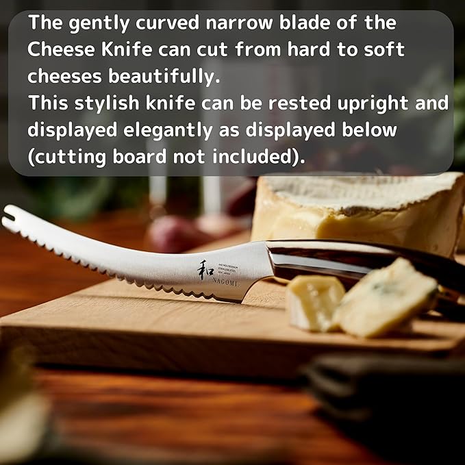 [NAGOMI] 5 inch Serrated Cheese Knife - Made in Seki, Japan - Blade in 440A and Comfortable Pakkawood Handle - Japanese Sharp Knife