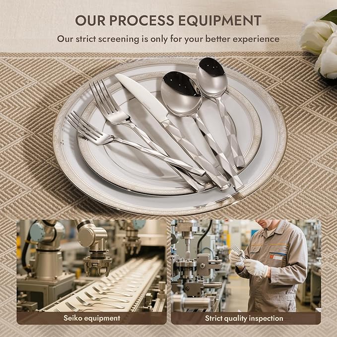 30 Piece 18/10 Silverware Set, Stainless Steel Flatware Cutlery set for 6