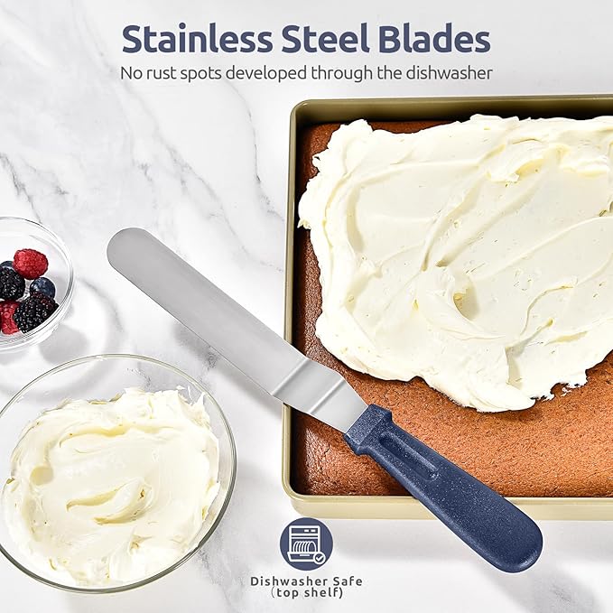 U-Taste Offset Icing Spatula Set, Cake Frosting Spreader, Midnight Blue