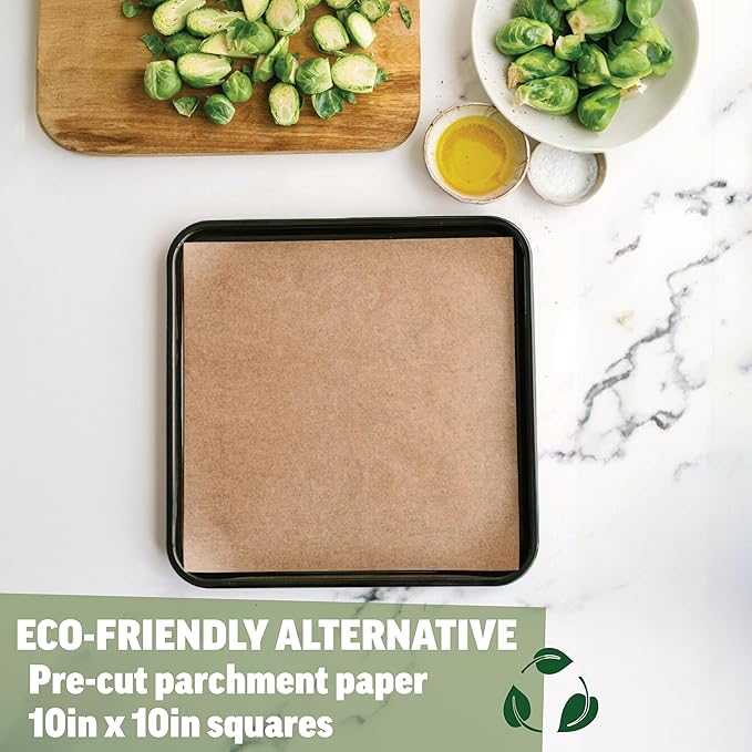 Zenlogy 10x10 Parchment Paper Squares, 200 Sheets, Unbleached, Pre-Cut