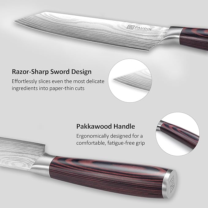 PAUDIN Kiritsuke Knife,8 Inch Japanese Chef Knife