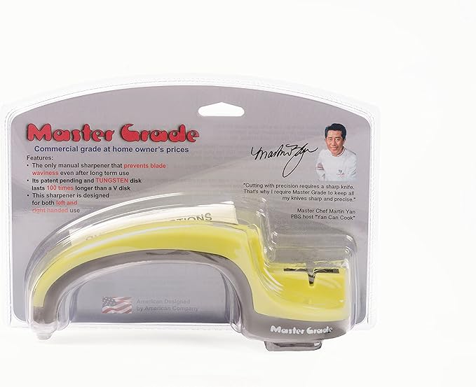 Master Grade Heavy Duty Tungsten Manual Knife Sharpener, Knife Sharpeners for Kitchen Knives (Lime)