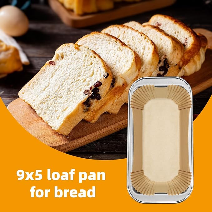MAXTBEE Loaf Pan Liners, 150Pcs Non-Stick Loaf Pans for Baking Bread 9x5, 2lb Disposable Parchment Bread Liners for Sourdough, Pound Cake, Banana Bread and More (Bottom Sizes: 8"× 4")