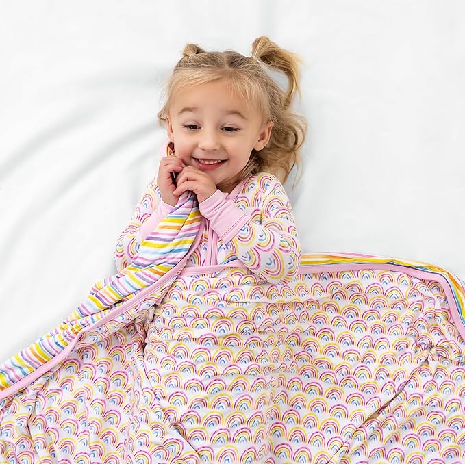 Little Sleepies Baby Pajamas, Pastel Rainbows, 6-12M
