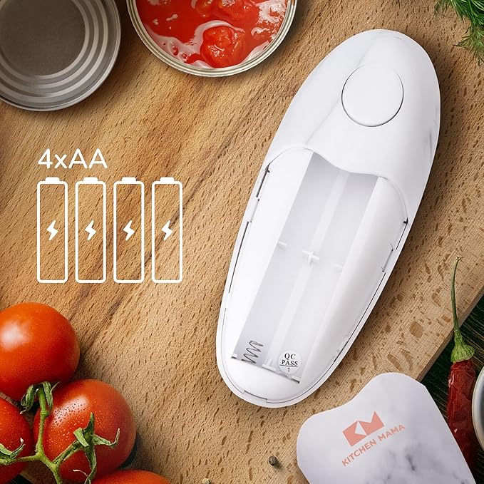 Kitchen Mama Auto 2.0 Electric Can Opener, Marble White