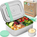 Stainless Steel Bento Box + Condiment Container - Green, 47oz / 1.4 L