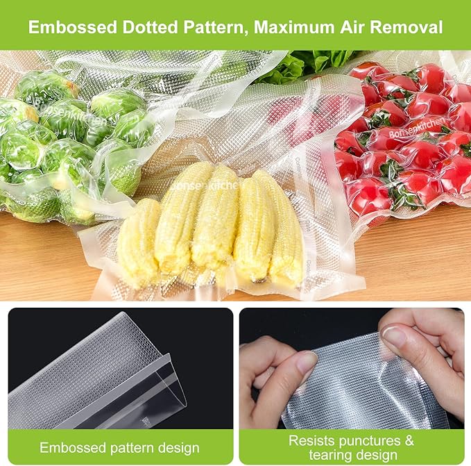 Bonsenkitchen Vacuum Sealer Bags, 11" x 20' Rolls 2 Pack for Food Storage