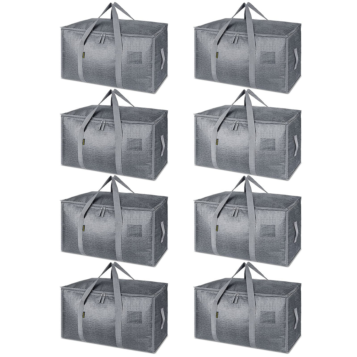 BALEINE 4-Pack Oversized Moving Bags with Reinforced Handles, Heavy-Duty Storage Tote Moving Supplies for Packaging, Camping (Blue w/Window, 4-Pack)