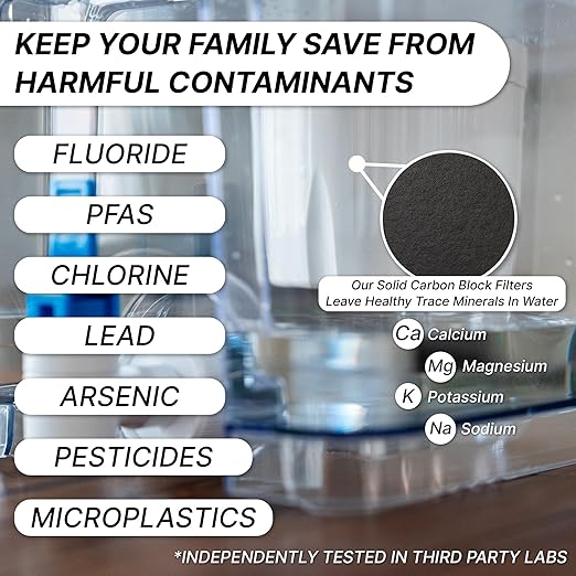 Epic Pure XP Water Filter Dispenser with Advanced CoreXchange™ Filter. 36 Cup 100 Gallon Made in USA Filter. NSF Certified | Removes PFAS, Lead, Chlorine & More | BPA-Free |