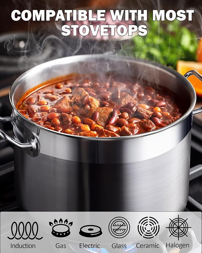 Cooks Standard Professional 20 Quart Stainless Steel Stock Pot with Lid