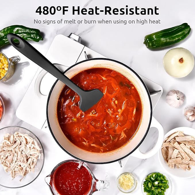 U-Taste 14in Extra Large Silicone Spatula, 480°F Heat Resistant, Black