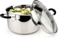 AVACRAFT 6 Quart Stainless Steel Stock Pot with Glass Strainer Lid