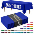 Party Solids 66% Thicker Premium Plastic Table Cloth Rectangle Table Cover 0.5 Mil 6 Pack Dark Blue Table Cloth 54 Inch x 108 Inch Disposable Tablecloth Won't Tear Easily Like Cheap Thin Brands