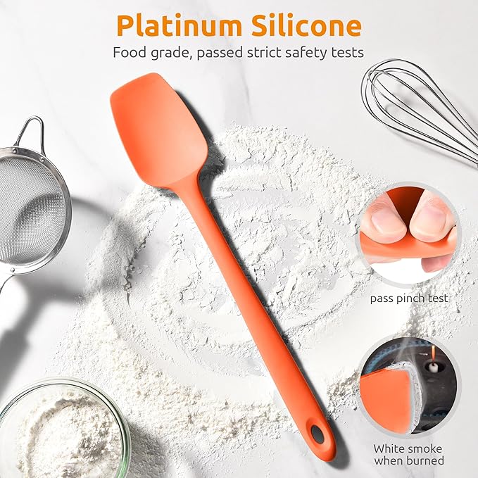 U-Taste 14" Long Silicone Spoonula, 600°F High Temp Spoon Spatula, Orange