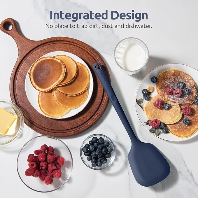 U-Taste Silicone Turner Spatula Set of 2, 13.6"Long/3.7"Wide, Midnight Blue